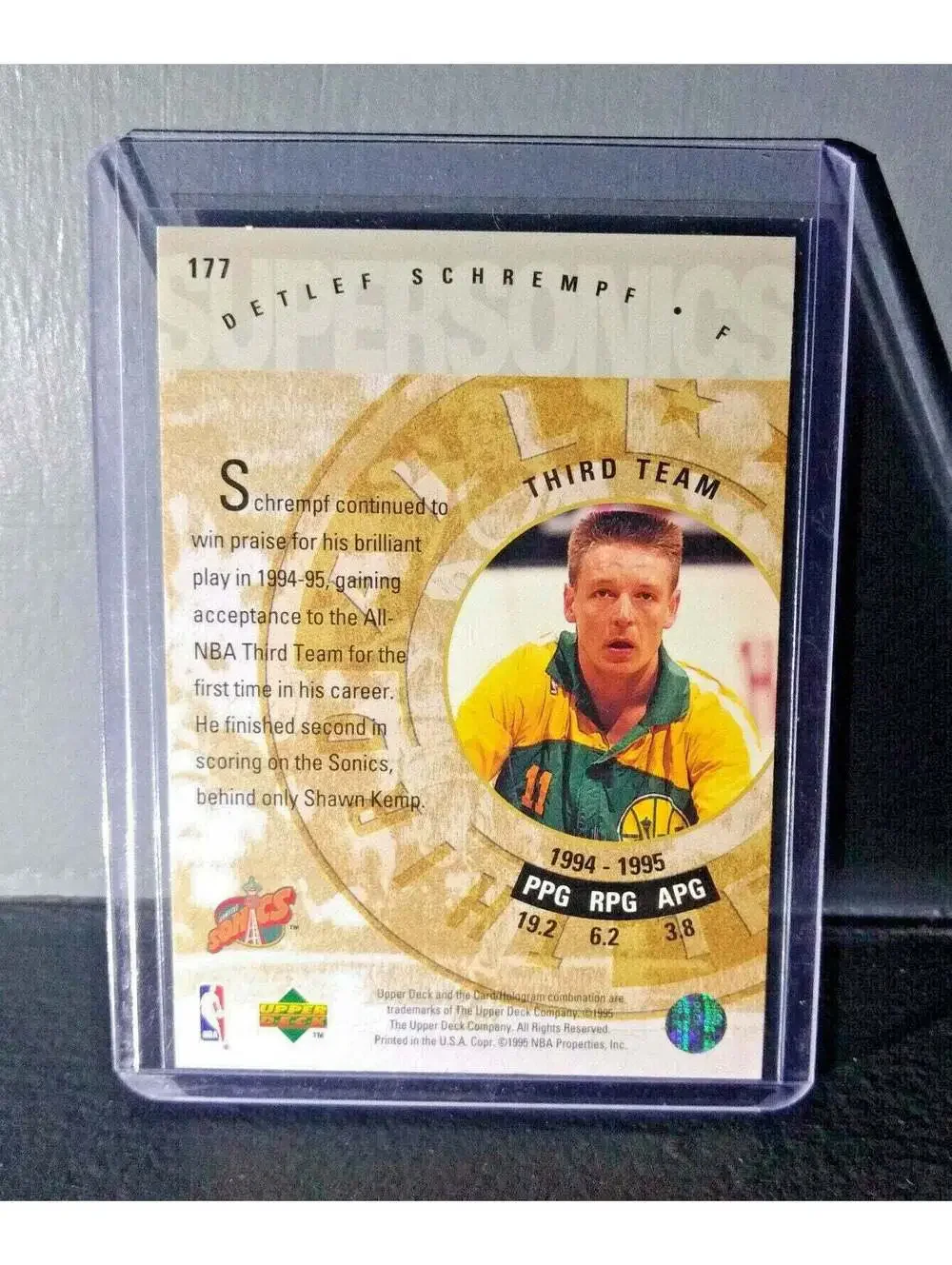 1995-96 Upper Deck Detlef Schrempf #177 Basketball Card